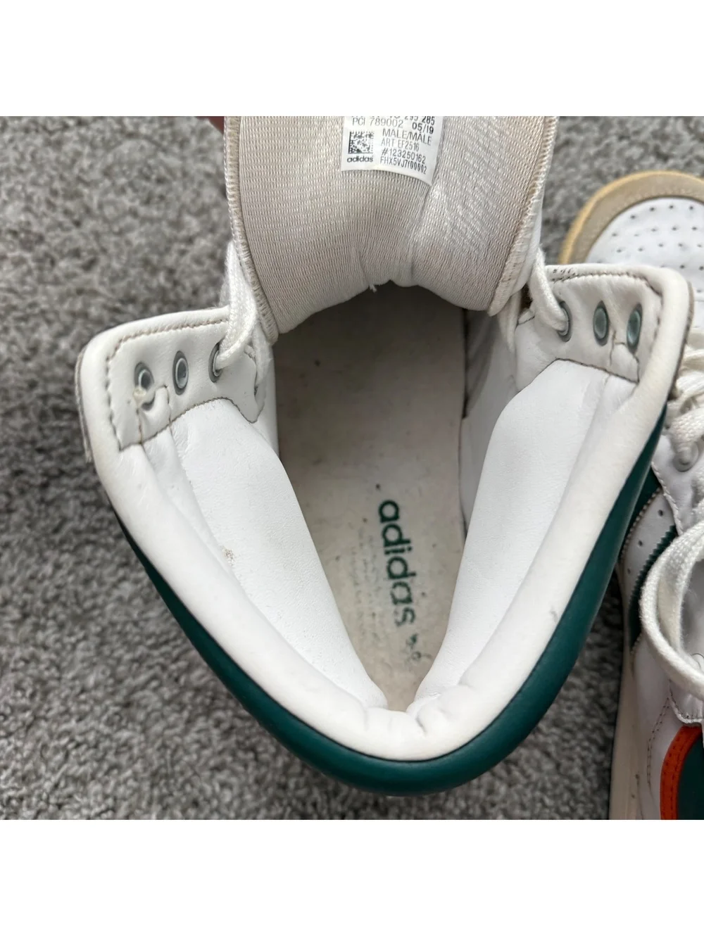 Adidas University of Miami Top Ten Vintage High-Top Sneakers White Green Orange